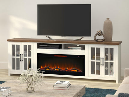 Fireplace TV Stand Console & Fixed Shelves