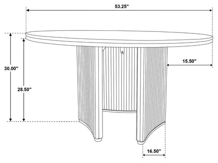 Dreydon - Round Dining Table With Textured Tripod Base - Light Brown