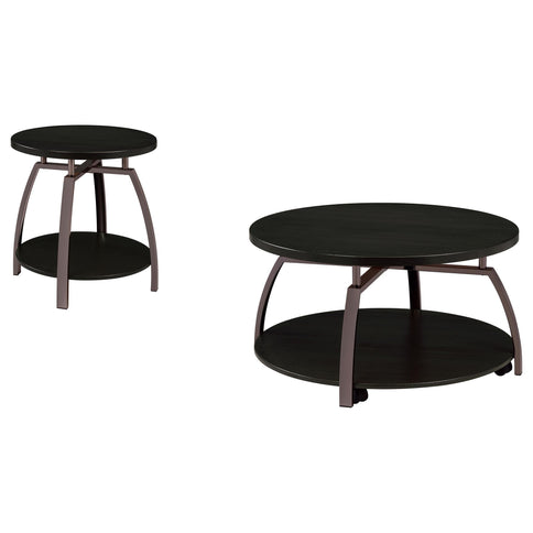 Starrett - 2 Piece Round Coffee Table Set - Charcoal