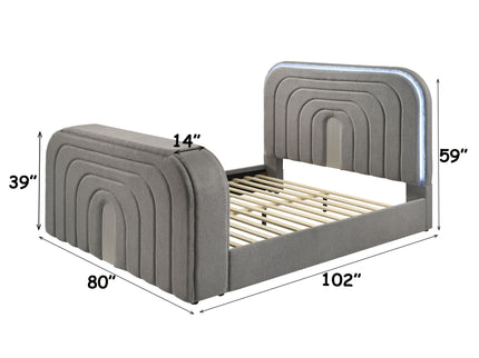 Shelyn - Bed With LED, TV Stand, Fireplace & Bluetooth