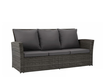 All-Weather Wicker 3 Seat Patio Sofa With Thick Cushions