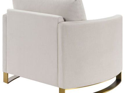Rufo - Upholstered Curved Track Arm Chair - Beige