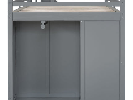 Loft Bed With Built In Wardrobes, Cabinets And Drawers