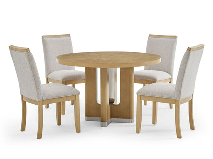 Darnell - Dining Table With Pedestal Base, Round Shape - Natural
