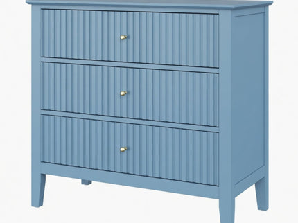 Fluted 3 Drawer Nightstand With Soft Close Slides