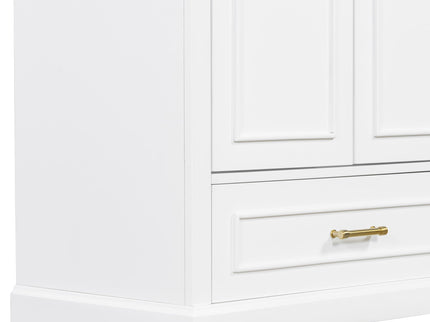 Bathroom Vanity With Sink, 1 Divided Drawer And 2 Soft Close Doors With Double Shelf