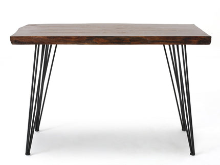 Modern Industrial Faux Live Edge Dining Table With Hairpin Legs - Natural