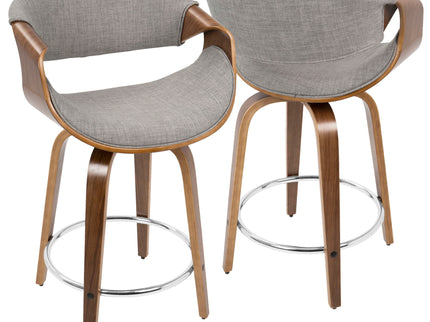 Curvini - Mid Century Modern Counter Stool (Set of 2)
