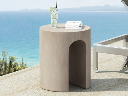 Outdoor Round With U Shape Side Table - Light Gray