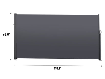 Retractable Side Screen Awning, Uv Resistant, Waterproof, Patio Privacy Screen For Garden, Balcony, Courtyard