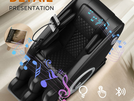 Massage Chair Recliner, Zero Gravity With Full Body Air Pressure - Black