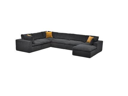 Custom Configuration Modular Sectional With Toss Pillows