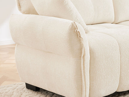 Sofa Set With Ottoman And Pillows, Textured, High Resilience Cushions