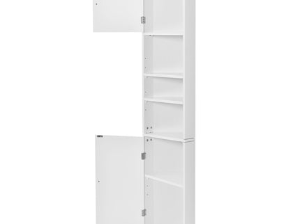 Multi Functional Corner Cabinet With Adjustable Shelves And 2 Doors