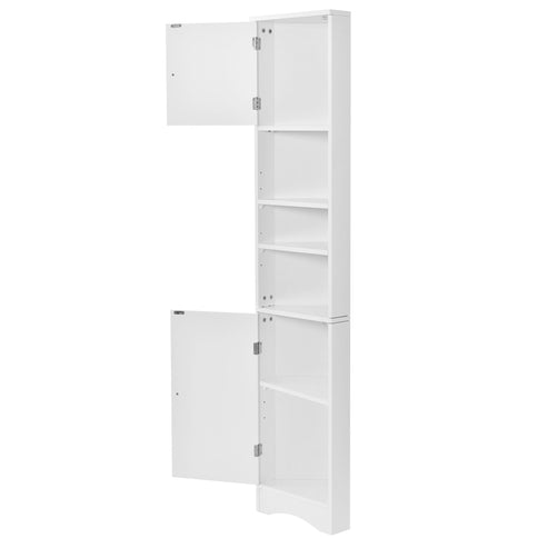 Multi Functional Corner Cabinet With Adjustable Shelves And 2 Doors
