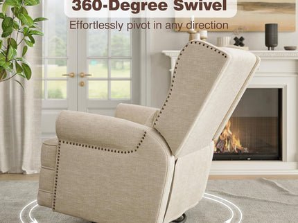 Extra Wide Swivel Recliner Glider Chair With Footrest