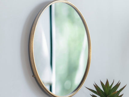 Circle Wall Mirror With Iron Frame, Accent Mirror For Living Room