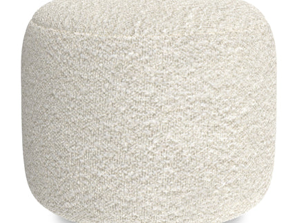 Chantal - Round Pouf - White