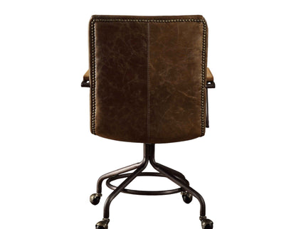 Harith - Vintage Top Grain Leather Office Chair - Brown
