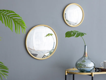 Round Mirror, Circle Mirror With Iron Frame For Living Room Bedroom Vanity Entryway Hallway