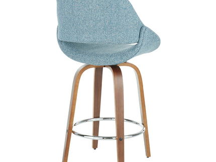 Fabrico - Mid Century Modern, Fixed Height Counter Stool With Round Footrest (Set of 2)