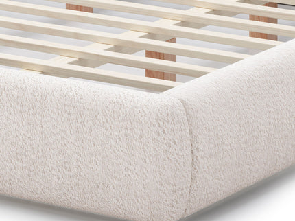 Upholstered Platform Bed Frame With Oversized Plush Pillow Headboard