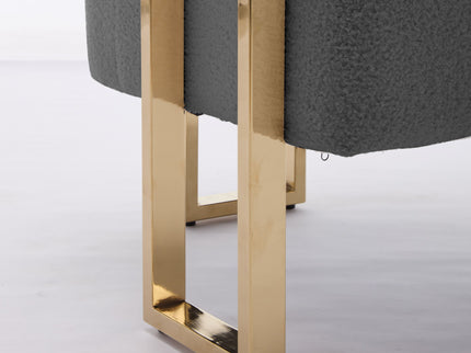 Modern Decorative Chair Teddy Fleece Upholstered And Metal Foot