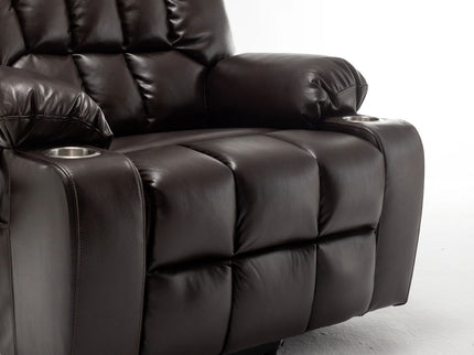 Lift Chair With Heat & Massage, 2 Pockets, 2 Cup Holders, Dual Remote - Wine Red