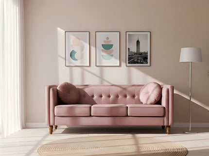 Chesterfield Sofa With Square Arms For Living Room