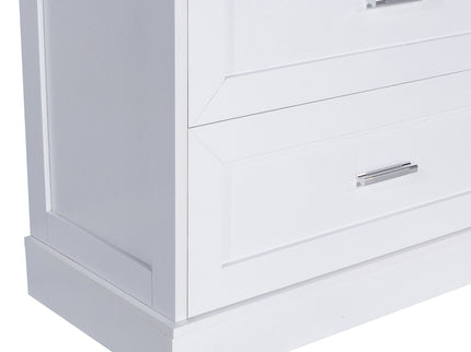 Tall Bathroom Storage Cabinet With 2 Doors And Drawers, Adjustable Shelf