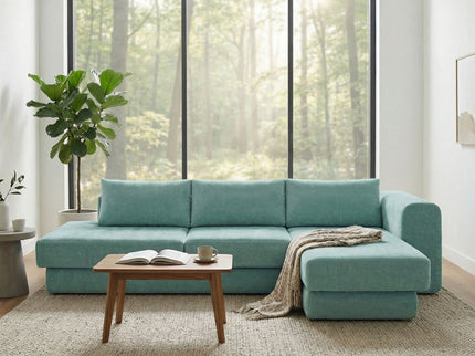 L-Shaped Modular Sofa With Double Layer Cushion