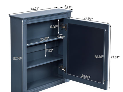 Wall Mounted Bathroom Storage Cabinet With Mirror, Medicine Cabinet With Height Adjustable Shelf