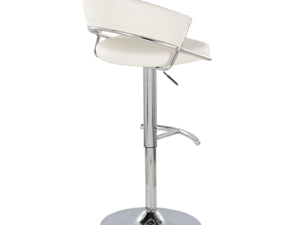 Jie - Contemporary Adjustable Barstool With Swivel & Rounded T Footrest (Set of 2)