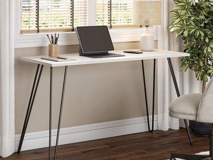 Writing Desk With Hairpin Legs For Study Or Work - White Oak