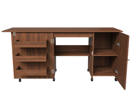 Foldable Sewing Table With Locking Casters