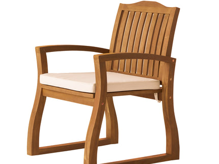 Della - Wood Armchair (Set of 2) Outdoor Dining Chairs - Cream