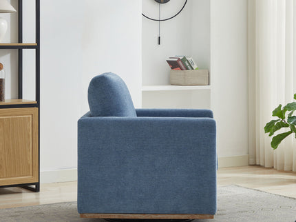 Modern Square Upholstered Swivel Accent Chair With Metal Base