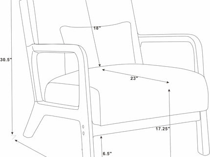 Upholstered Armchair With Back Support Pillow