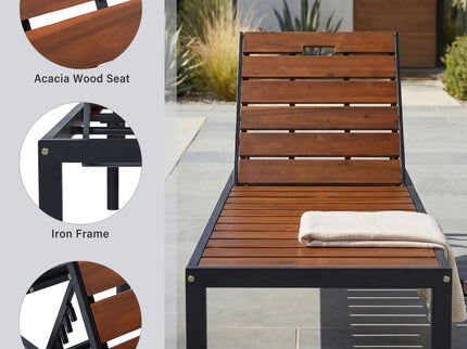 Outdoor Chaise With Adjustable Backrest