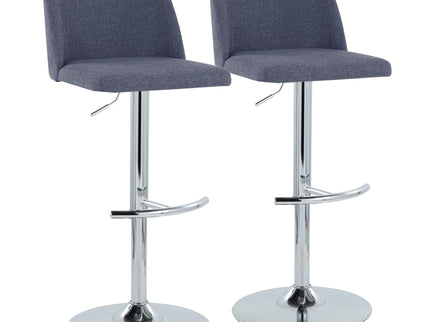 Toriano - Contemporary Adjustable Barstool With Swivel & Rounded T Footrest (Set of 2)