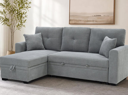 Sleeper Sectional With Pull Out Bed, Reversible Chaise