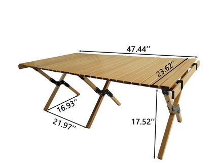 5 Pieces Dining Set, Multi-Function Foldable And Portable, 1 Dining Table & 4 Folding Chairs, Indoor And Outdoor Universal - Natural