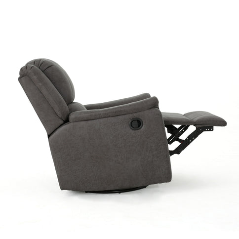 Contemporary Glider Recliner With Swivel Function