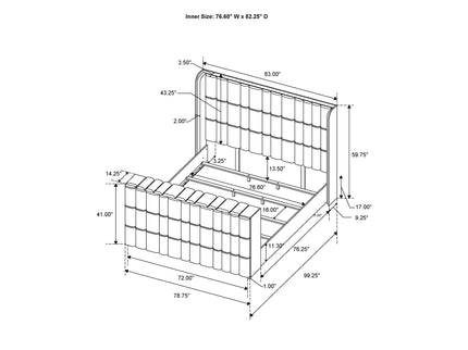 Isaiah - 5 Piece Bedroom Set With TV Lift-LED, Speakers And Fireplace