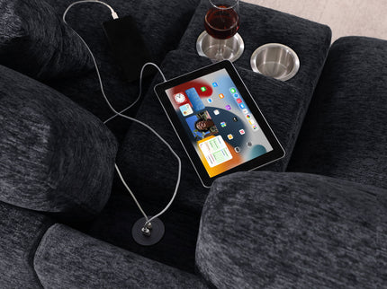 Celine - Fabric Corner Sectional Sofa With Right-Facing Chaise, Cupholders, And Charging Ports