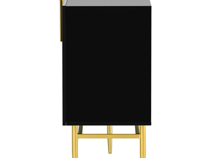 Modern Elegant 4 Door Sideboard Metal Handle Buffet Cabinet For Dining Room, Living Room, Bedroom, Hallway