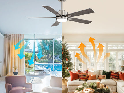 Reversible DC Motor Ceiling Fan With Dimmable LED Light For Living Room
