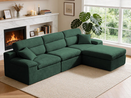 Corner Chaise Sofa With High Backrest