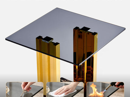 Side Table - Gray / Gold