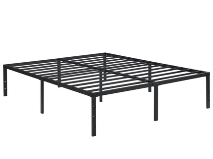 Heavy Duty Queen Size Bed Frame With Quiet Support - Black